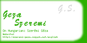 geza szeremi business card