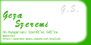 geza szeremi business card